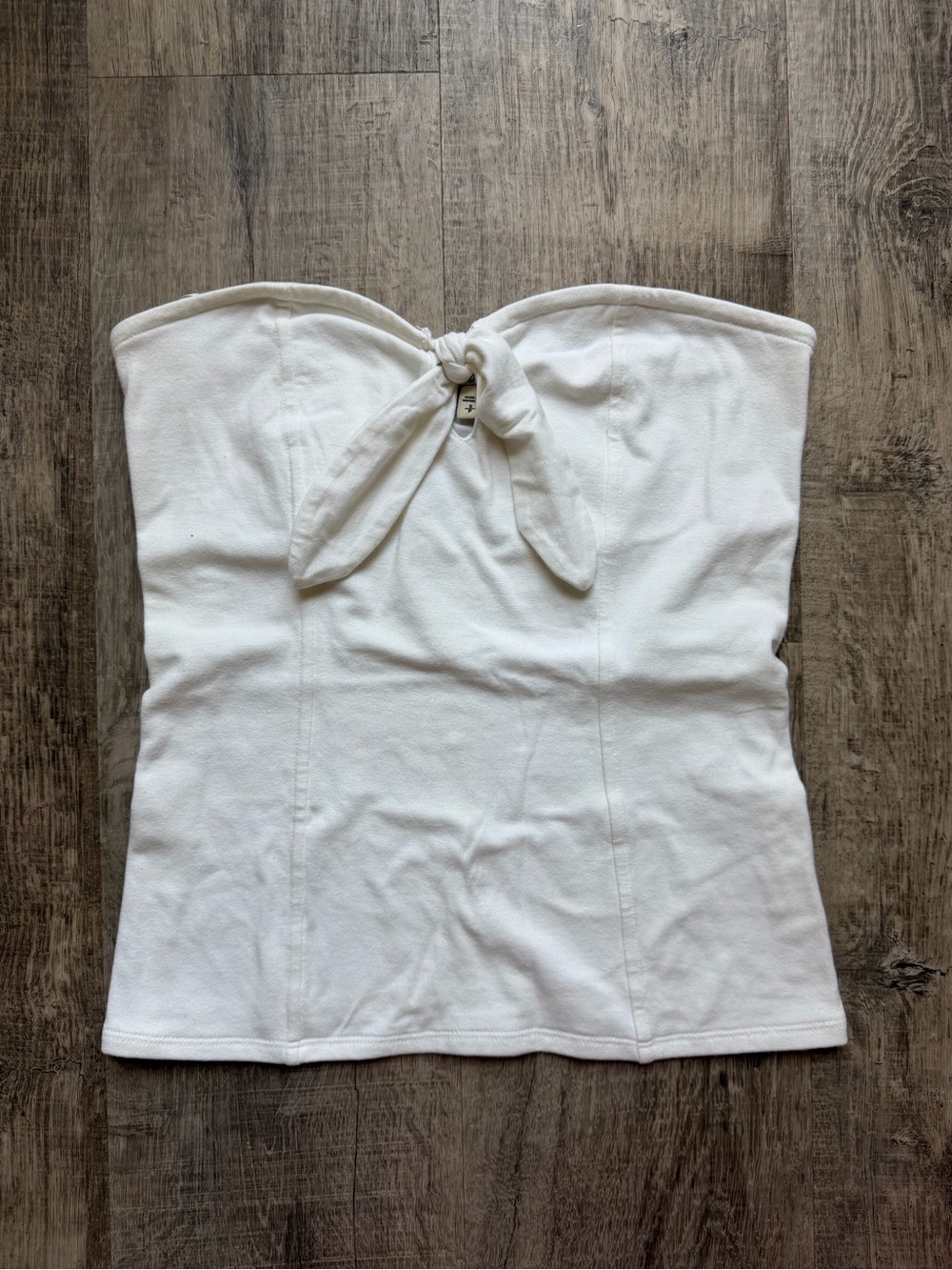 Express White Strapless Tie-Front Tube Top